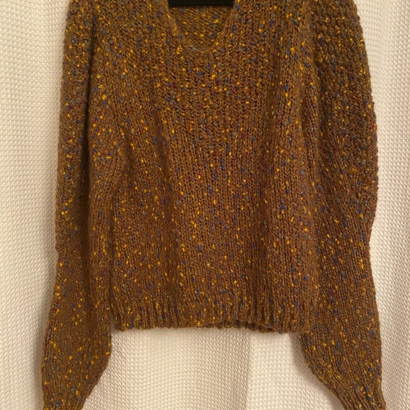 ✨ Zara Speckle Knit V Neck Sweater L ✨ - Picture 2 of 5